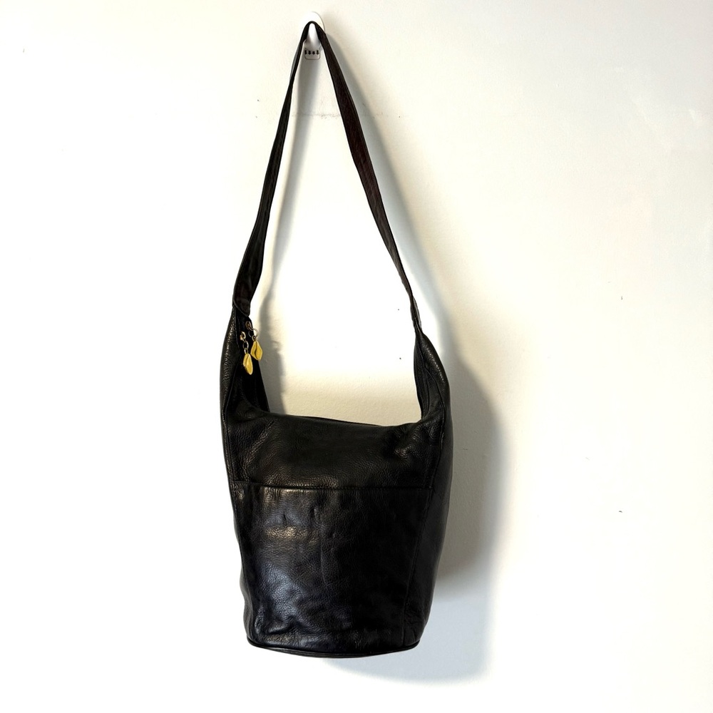 Carlos D'Santi‎ Women's Black Pebbled Leather Bag Hobo Crossbody Style Medium